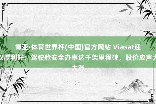 博亚·体育世界杯(中国)官方网站 Viasat迎来双厚利好：驾驶舱安全办事达千架里程碑，股价应声大涨