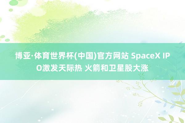 博亚·体育世界杯(中国)官方网站 SpaceX IPO激发天际热 火箭和卫星股大涨