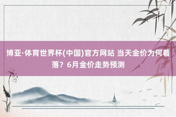 博亚·体育世界杯(中国)官方网站 当天金价为何着落？6月金价走势预测