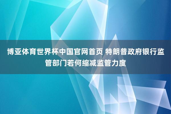 博亚体育世界杯中国官网首页 特朗普政府银行监管部门若何缩减监管力度