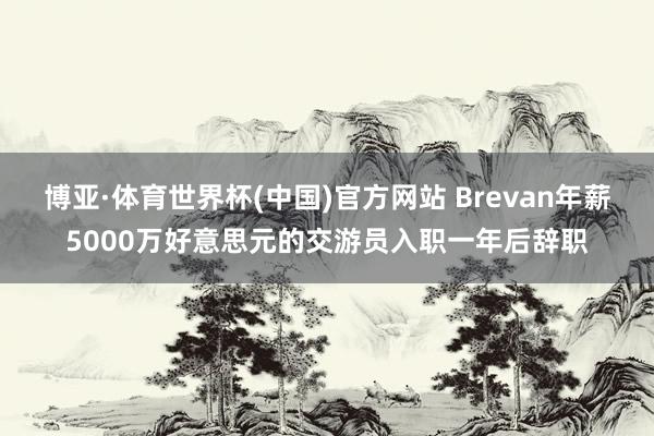 博亚·体育世界杯(中国)官方网站 Brevan年薪5000万好意思元的交游员入职一年后辞职