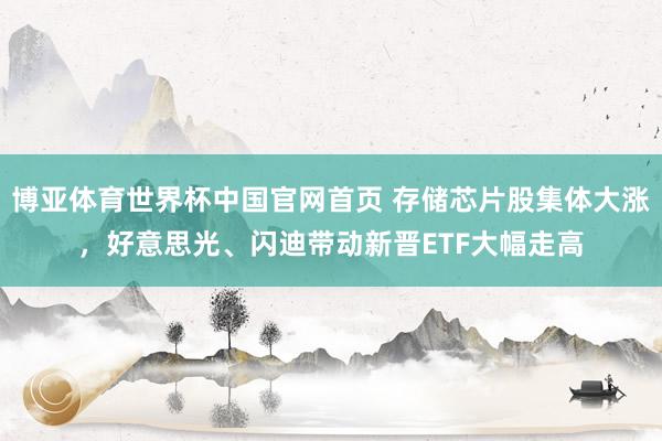 博亚体育世界杯中国官网首页 存储芯片股集体大涨,好意思光、闪迪带动新晋ETF大幅走高