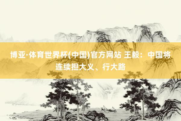 博亚·体育世界杯(中国)官方网站 王毅：中国将连续担大义、行大路