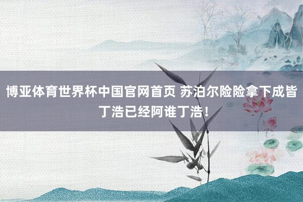 博亚体育世界杯中国官网首页 苏泊尔险险拿下成皆 丁浩已经阿谁丁浩!
