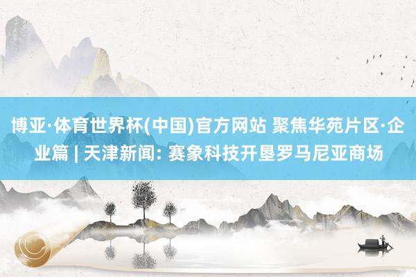 博亚·体育世界杯(中国)官方网站 聚焦华苑片区·企业篇 | 天津新闻: 赛象科技开垦罗马尼亚商场
