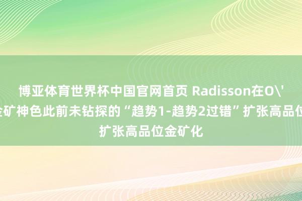 博亚体育世界杯中国官网首页 Radisson在O'Brien金矿神色此前未钻探的“趋势1-趋势2过错”扩张高品位金矿化