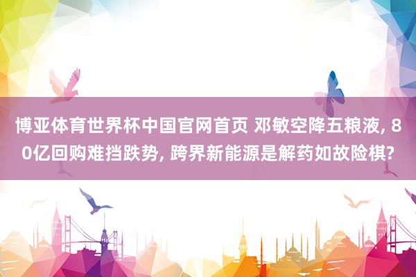 博亚体育世界杯中国官网首页 邓敏空降五粮液, 80亿回购难挡跌势, 跨界新能源是解药如故险棋?